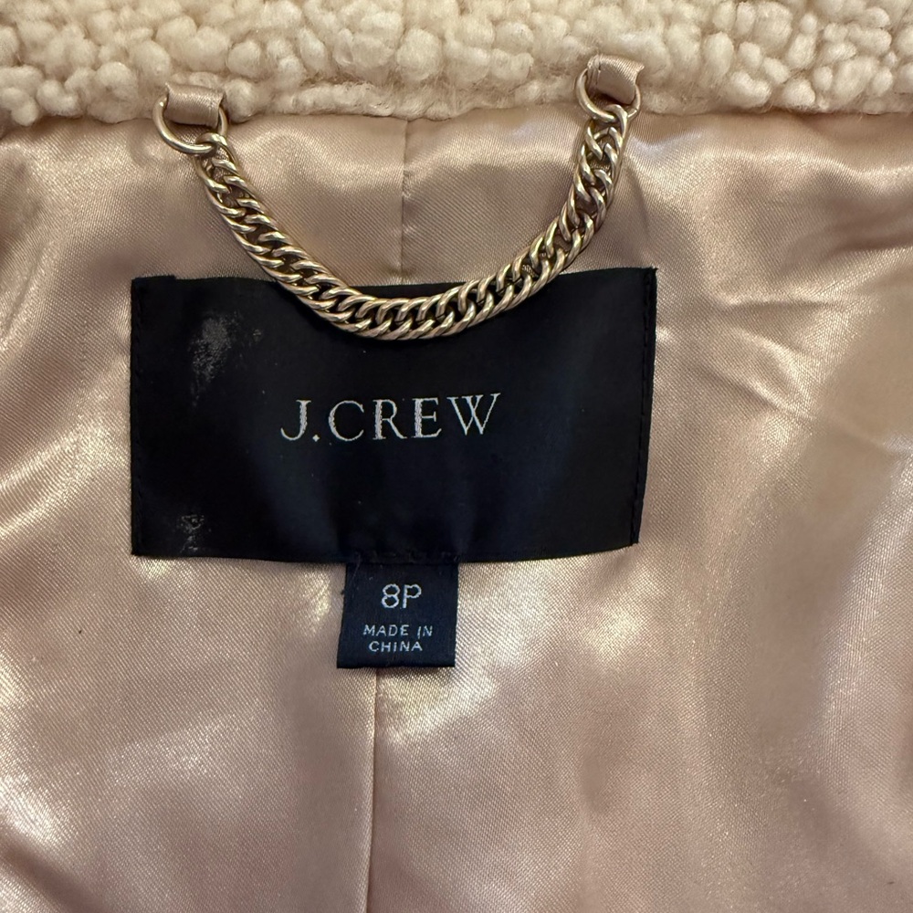 J Crew villa sherpa coat! Size 8 petite - Picture 5 of 12